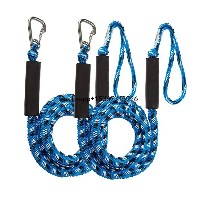 2 Pcs Motorboat Bungee Dock Lines Bungee Cords Docking Rope Stretches 4-5.5ft Mooring Rope Foam Float Fishing Boat Accessories