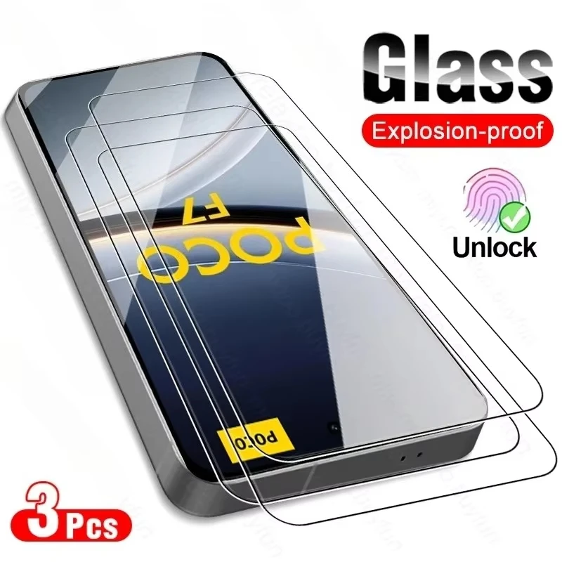 1-3Pcs Screen Protector Protective Glass For Poco M7 Pro 5G F7 F6 F5 F4 F3 M6 M5s M5 X7 X6 X5 X3 NFC C85 C75 C71 C65 C61 C55 C51