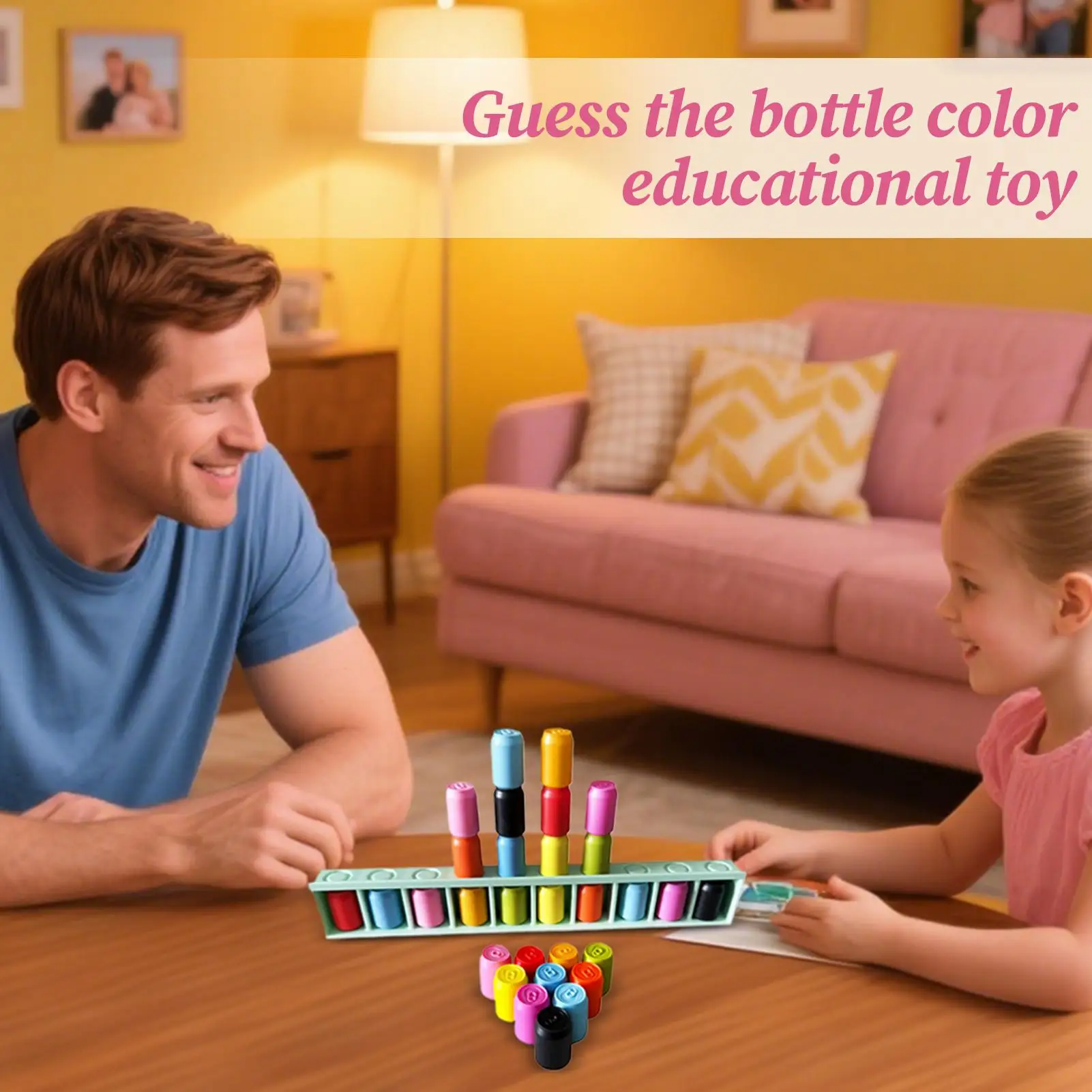 Matching Game voor kinderen Fles Kleur raden speelgoed Educatief fles Kleuraanpassing spel voor camping School Home Gathering Party