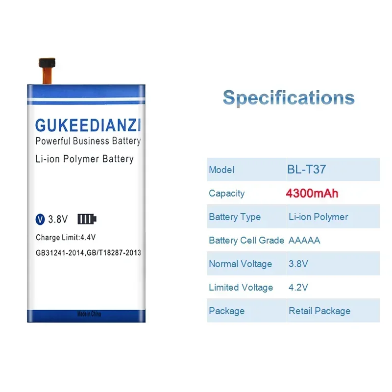 Bateria de celular de alta qualidade 4300mAh para LG V40 ThinQ Q710 2018 versão Q815L BL-T37