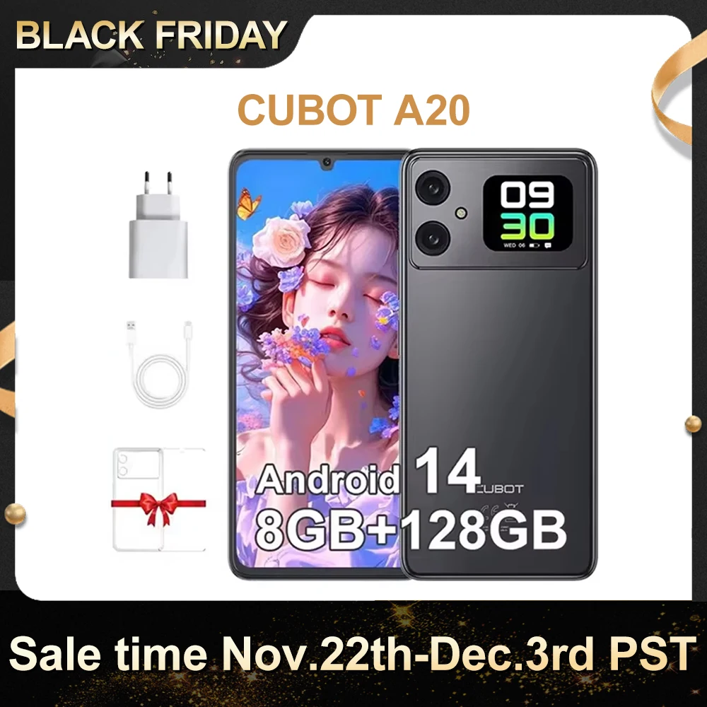 CUBOT A20 Smatphone cheap 12GB + 128GB-Phone portable Android 14 - 5100mAh - Double screen 