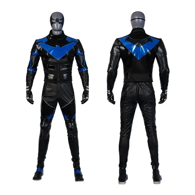 Disfraz de hombre Dick, mono de superhéroe de Halloween, traje de armadura de piel sintética, conjunto completo y artículos individuales se venden ob; 8