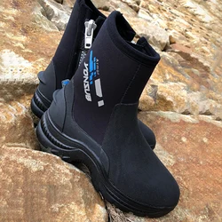 Botas de buceo de neopreno para hombre y mujer, zapatos de agua de 5m, botines de traje de neopreno con suela de goma antideslizante, cremallera YKK para Surf y buceo, 1 par