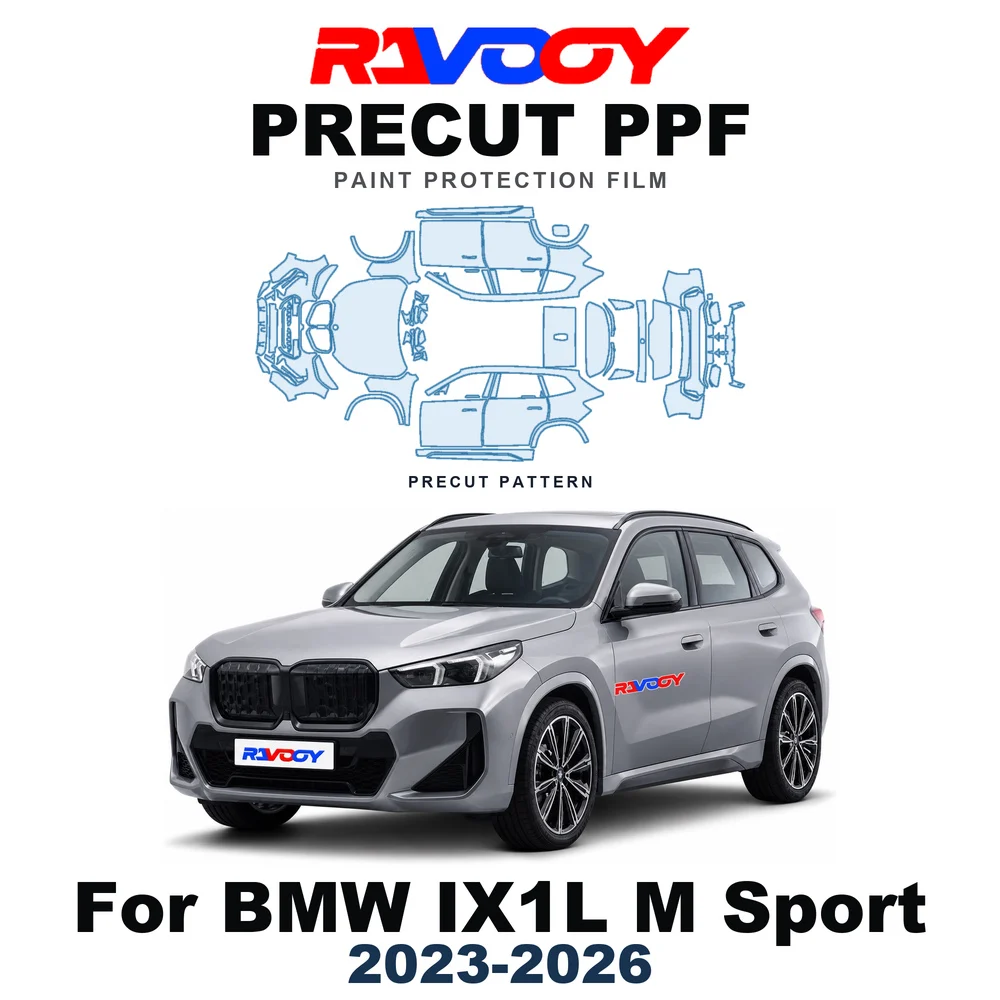 Precut PPF For BMW IX1L M Sport 2023-2026 8.5mil TPU Paint Protection Film Hood Bonnet Bumper Headlight Self-Healing Clear Kit