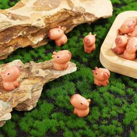 10-100pcs Mini Resin Capybara Miniatures Figurines, Cute Fairy Garden Animal Ornament, Moss Micro Landscape DIY Craft Decoration