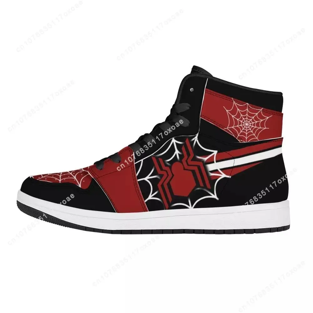 New High-top Basketball Shoes Men Outdoor Sneakers Spider Art Prints Wear Resistant Breathable Sport Shoes 2021