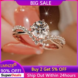 New Never Fade Rings For Women Tibetan Silver Ring Round 1 Carat CZ Zircon Wedding Band Jewelry Gift Accessories R614