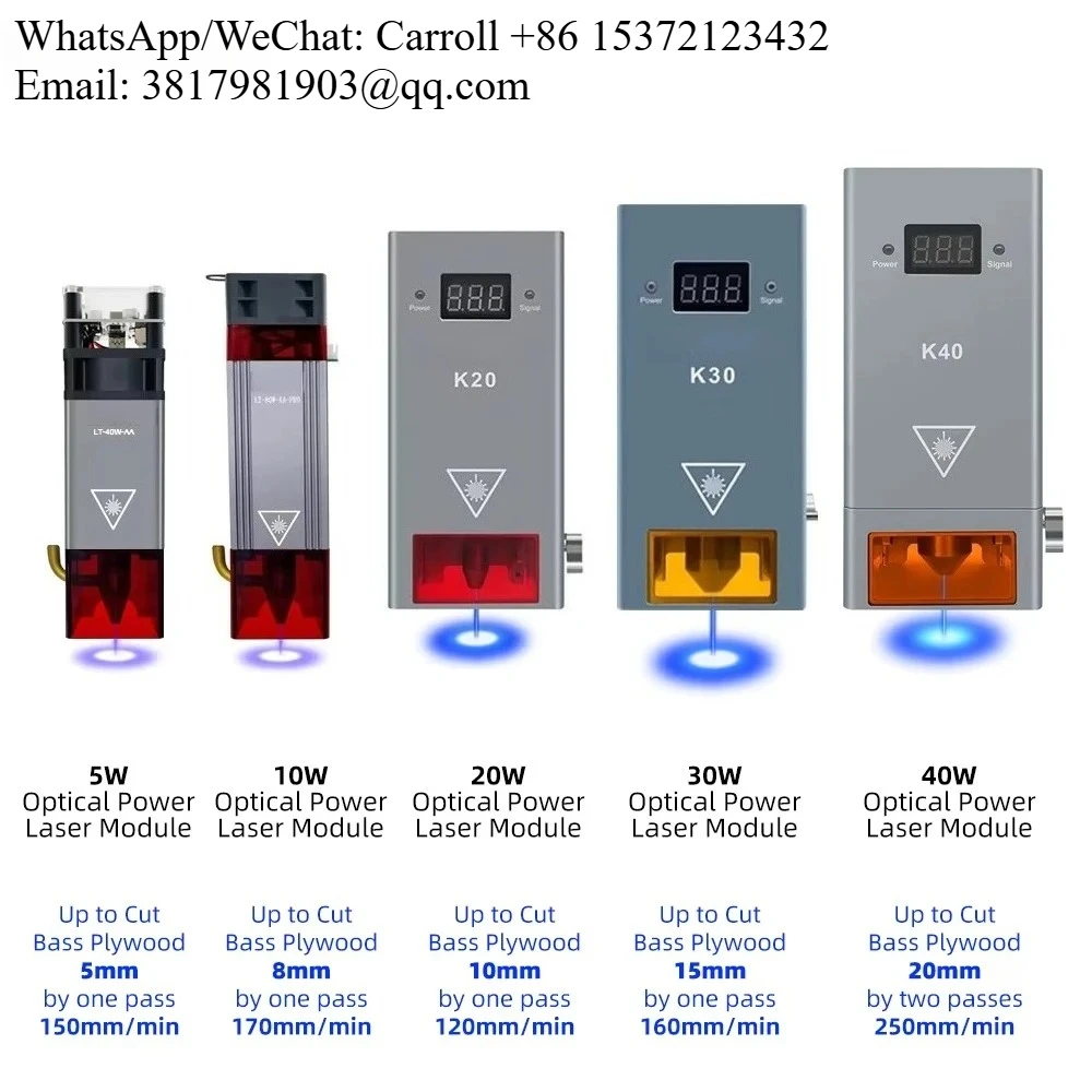 

LASER TREE 5W 10W 20W 30W 40W High Optical Power Diode Laser Module Kit Air Assist 450nm Blue Laser Head For CNC Cutter Engraver