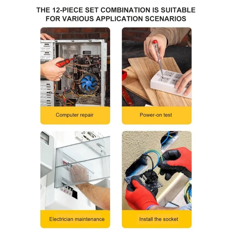 13 in 1 Insulated Electrician Tool 1000V NonConductive Steel Build Screwdriver Set Professional Tool