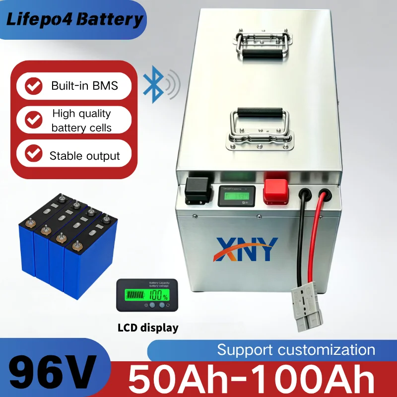 Metal Case 96V 50Ah 60Ah 70Ah 75Ah 80Ah 90Ah 100Ah LiFePO4 Lithium iron phosphate Battery for Golf cart Sightseeing bus