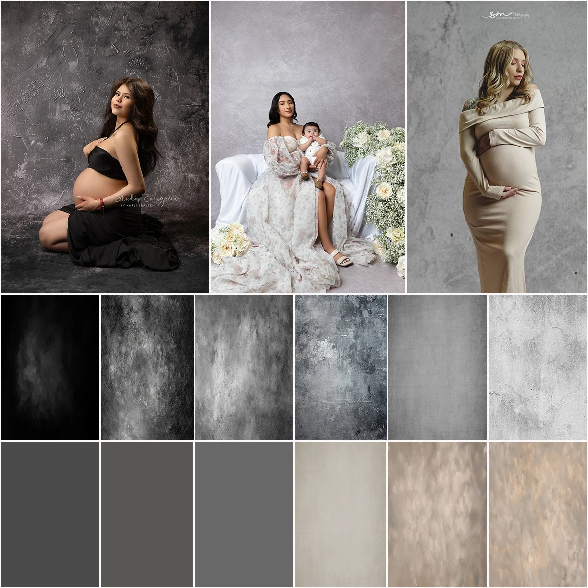 Dark Gray and Light Gray Texture Photography Backdrops Pregnant Woman Photo Background Kids Newborn Portrait Photo Studio Props