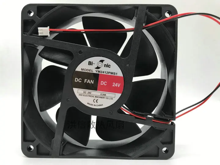 

Bi-Sonic YM2412PMS1 DC 24V 0.34A 120x120x38mm 2-Wire Server Cooling Fan