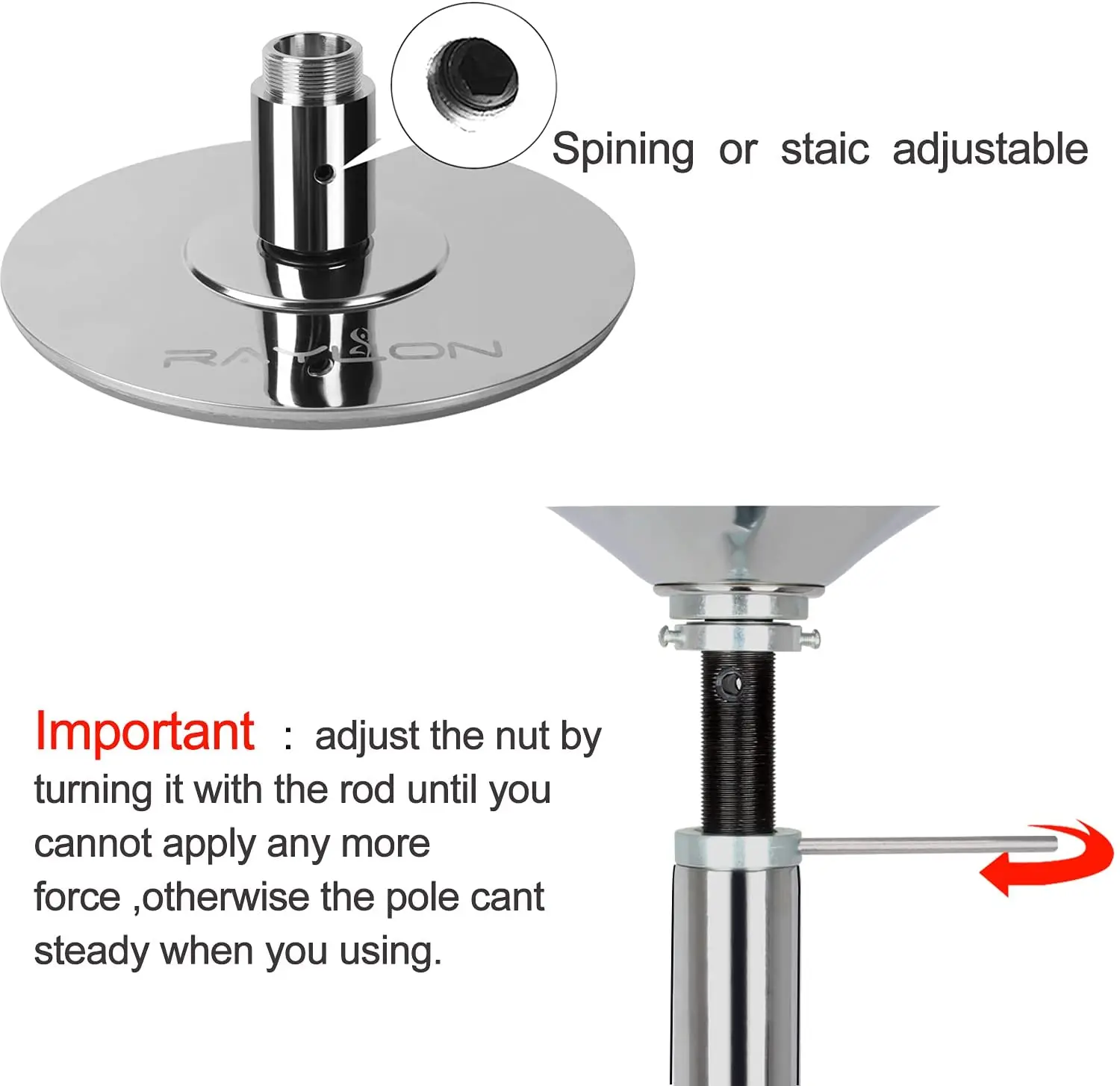 Home FITNESS 360 Removable Exercise Training Dancing Pole 45mm Silicone and Steel Stripper Pole with Custom Logopromote sales