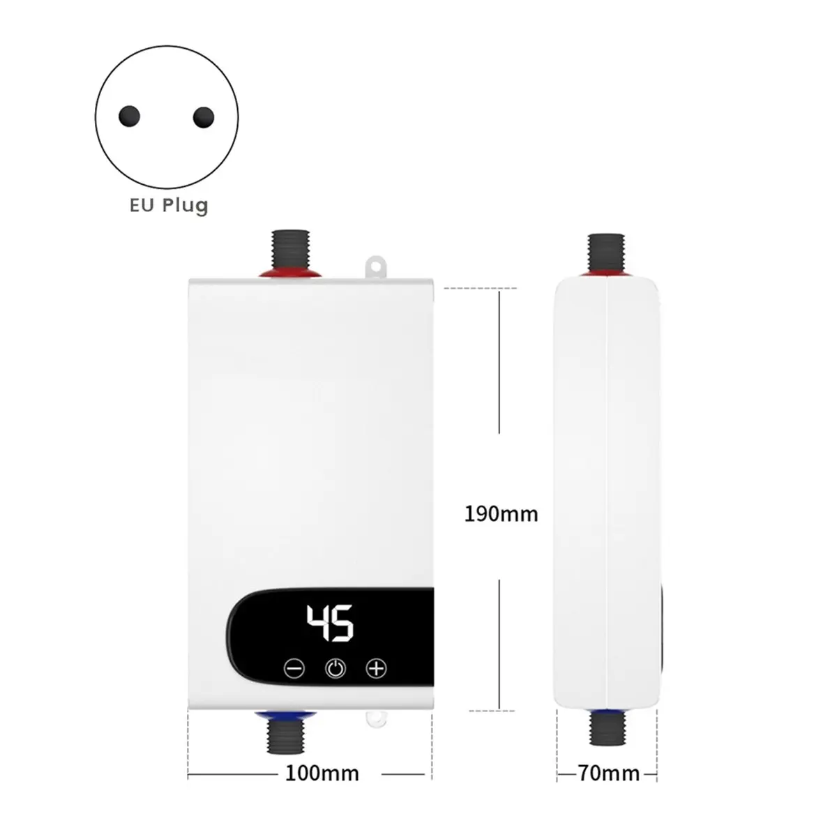 zzzzi 5500W Water Heater Instant Water Heater Tankless Instantaneous Faucet Tap Kitchen Hot Water Crane LED Digital EU