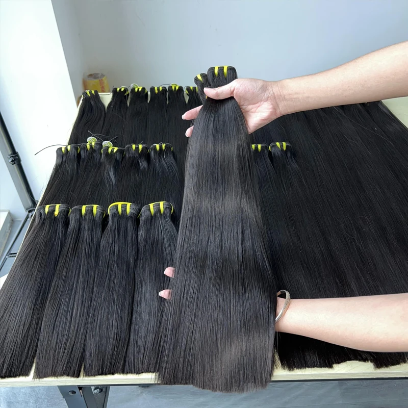 16A Vietnamese Raw Hair Bone Straight Bundles 100% Unprocessed Human Hair Extensions Double Weft 10-36Inch Natural Color #1B