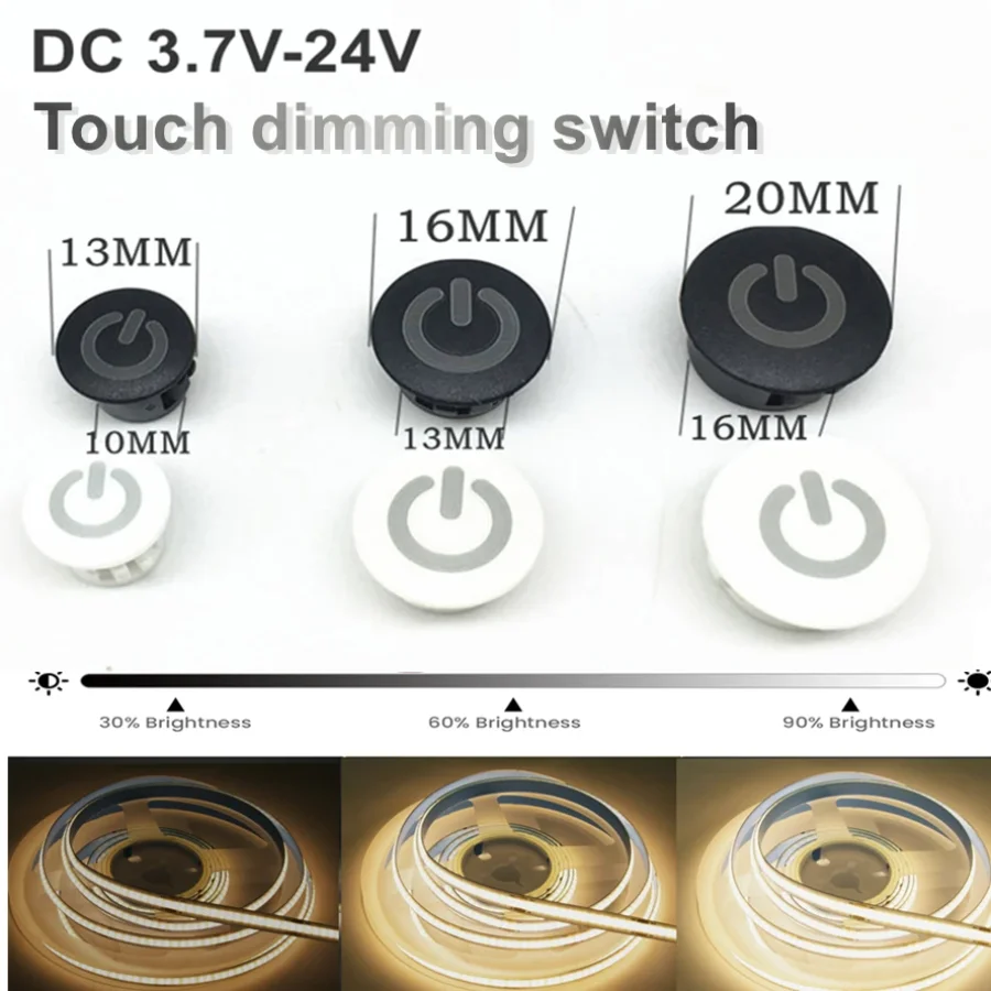 2-1PCS Smart Dimmable Home Touch Sensor Button Controller Switch for DC5V 12V 24V Smart Home Light Strip LED Dimmer Controller