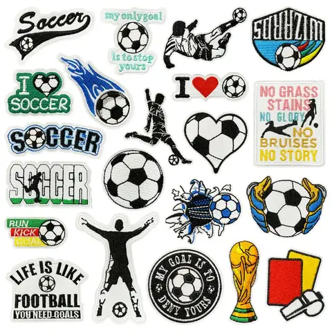 Soccer Football Game Prize English Letters Iron-on Sew Embroidery Badge Patches DIY T-shirt Hat Backpack Clothing Sticker