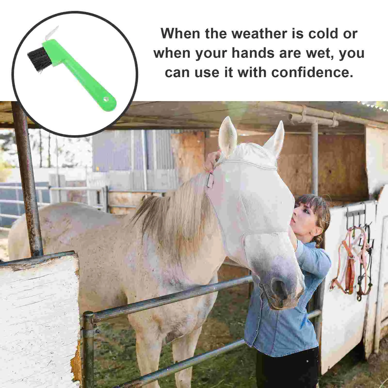 Horse Hoof Care Tools Brush Cleaning Grooming Picks for Horses Handle Trimmer Grip