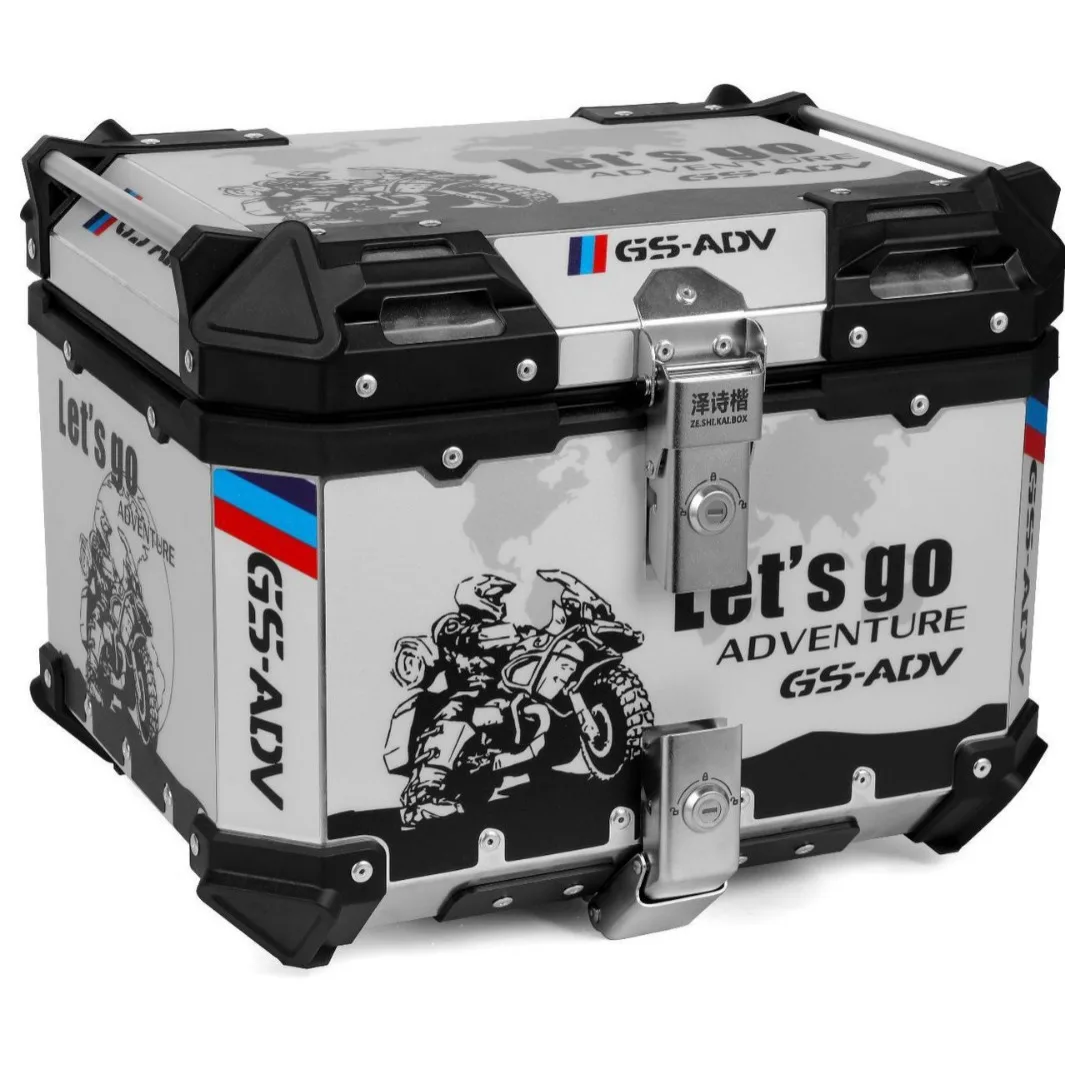 45L Motorcycle Aluminum Alloy Trunk 45L All-aluminum Box Sticker Aluminum Alloy Box Personalized Rear Trunk