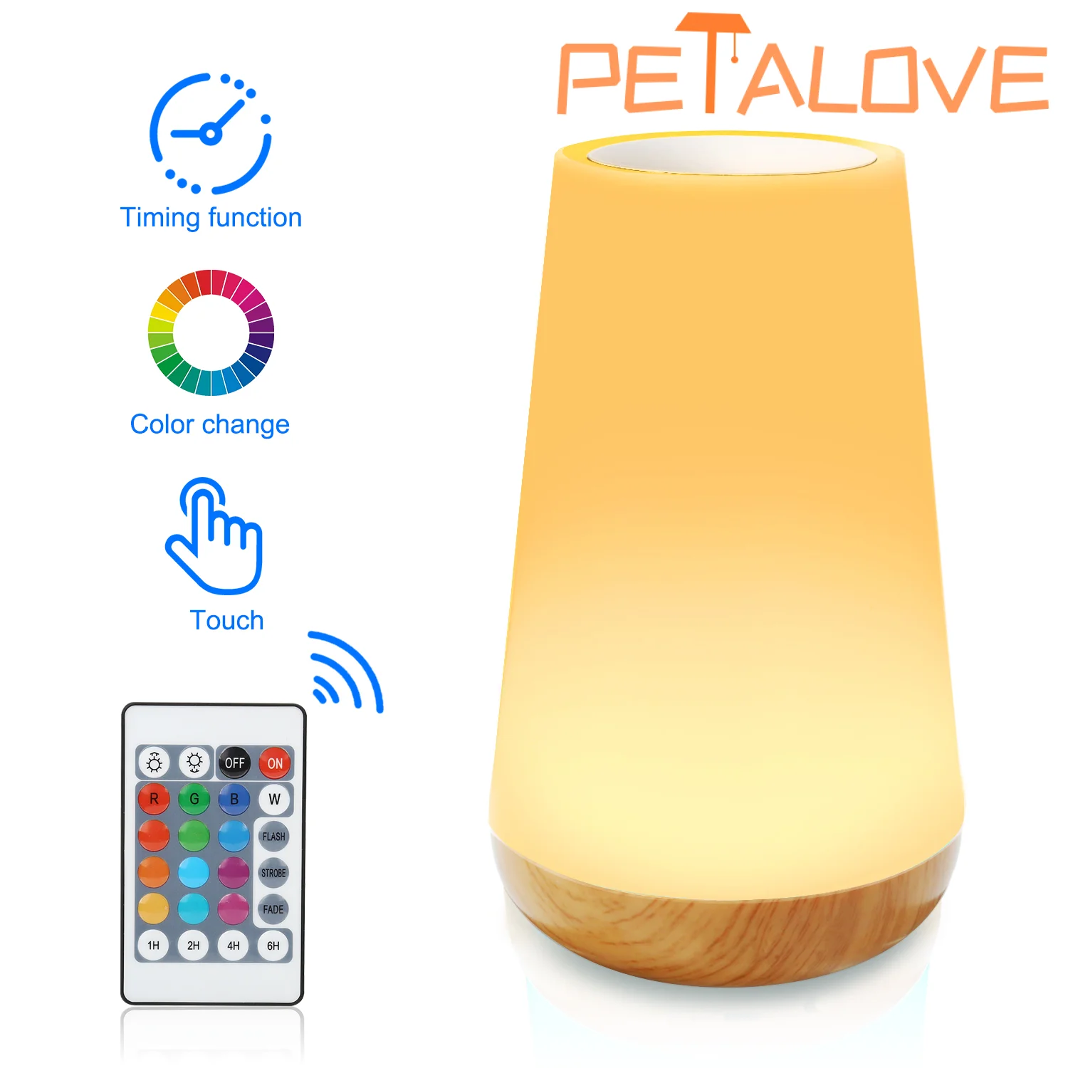 Changing Touch Night Light 13 Color Table Lamp Bedside Lamp For Bedroom RGB Remote Dimmable USB Rechargeable Portable Room Light