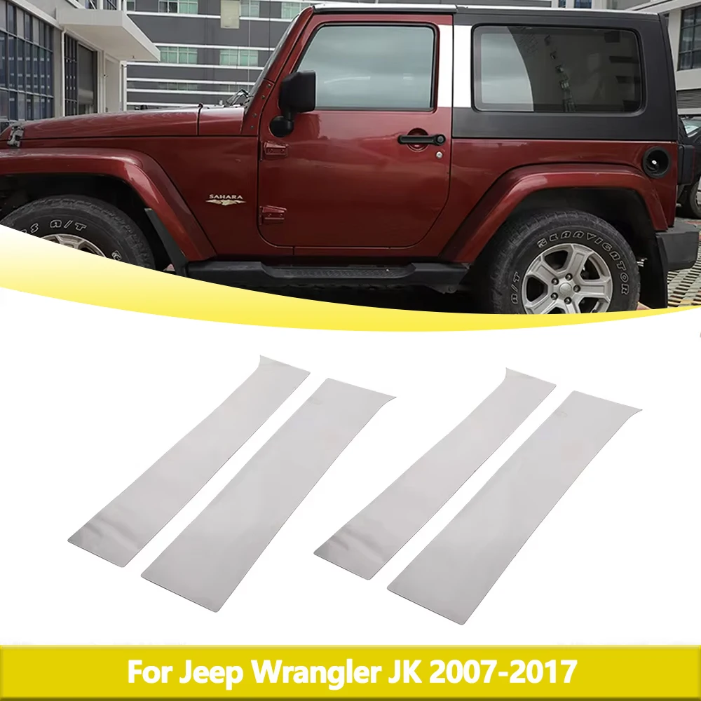 

Car Exterior Accessories for Jeep Wrangler JK 2007-2017 2/4-door Window Middle Pillar Decoration Cover Trim Stainless Steel