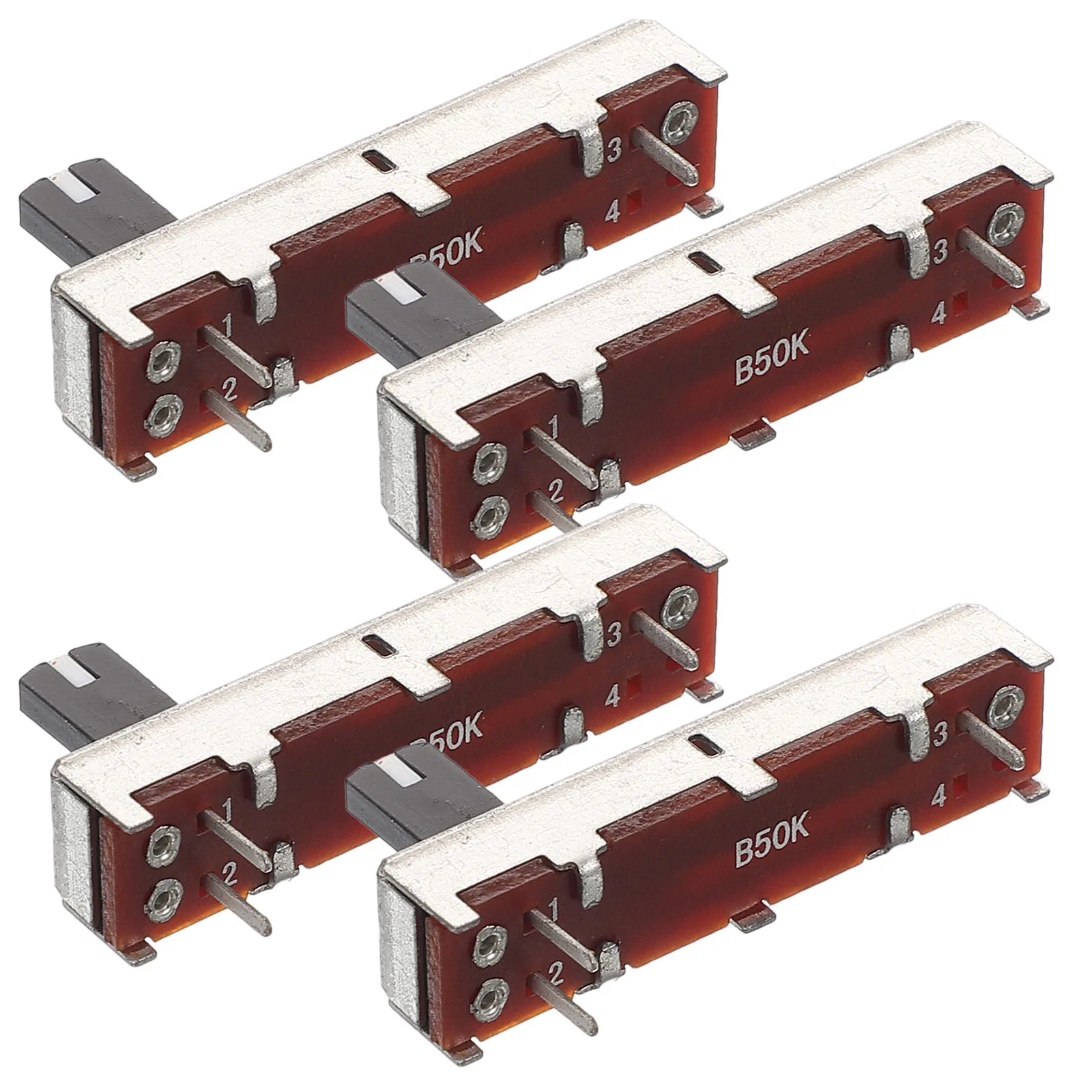 

4pcs Linear Slide Potentiometer Mixer Fader Audio Volume Control Stereo Replacement Slide Potentiometer Replacement Tuning Tool