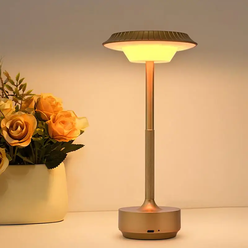 

Touch Desk Lamp Vintage Rechargeable Desk Lamp Retro UFO 3 Modes Adjustable Night Light for Bed Bedroom Kids Living Room Home