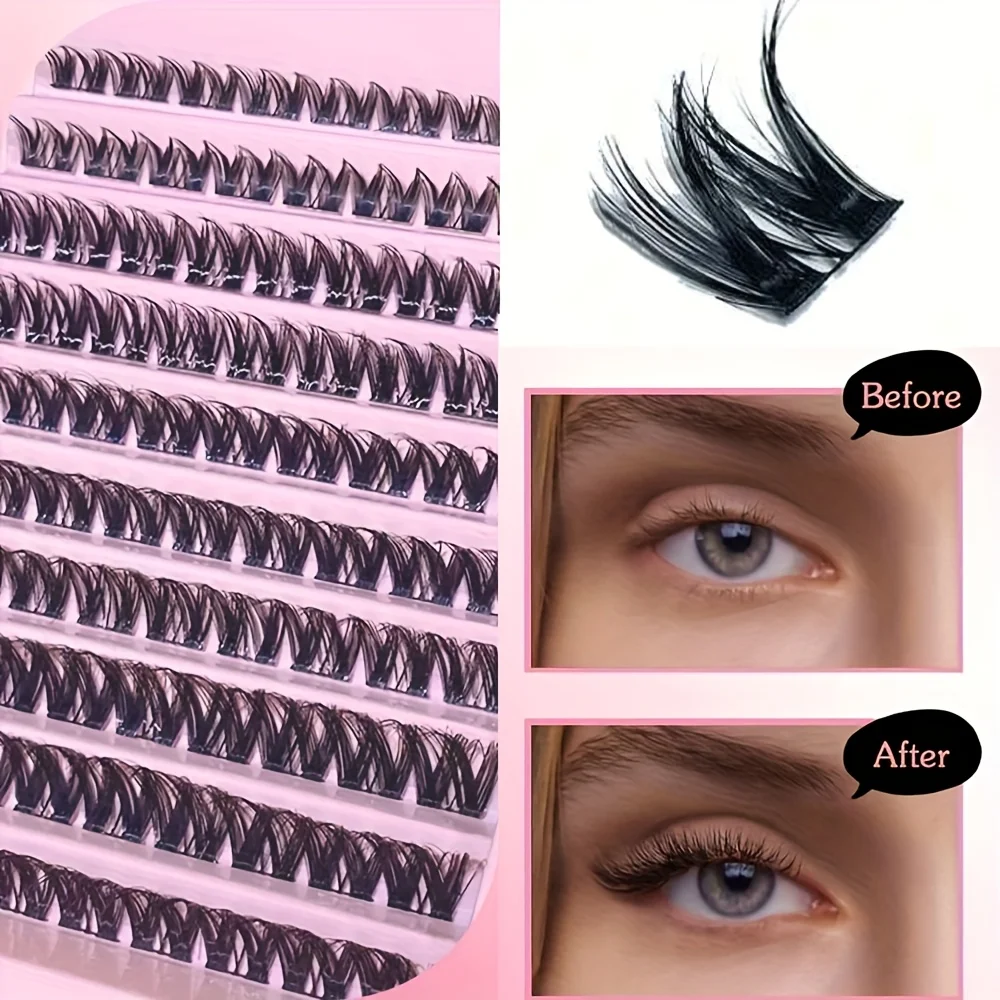 Kit d'extension de cils à faire soi-même, faux grappes de cils, outils de maquillage pour coller les cils, accessoires de colle