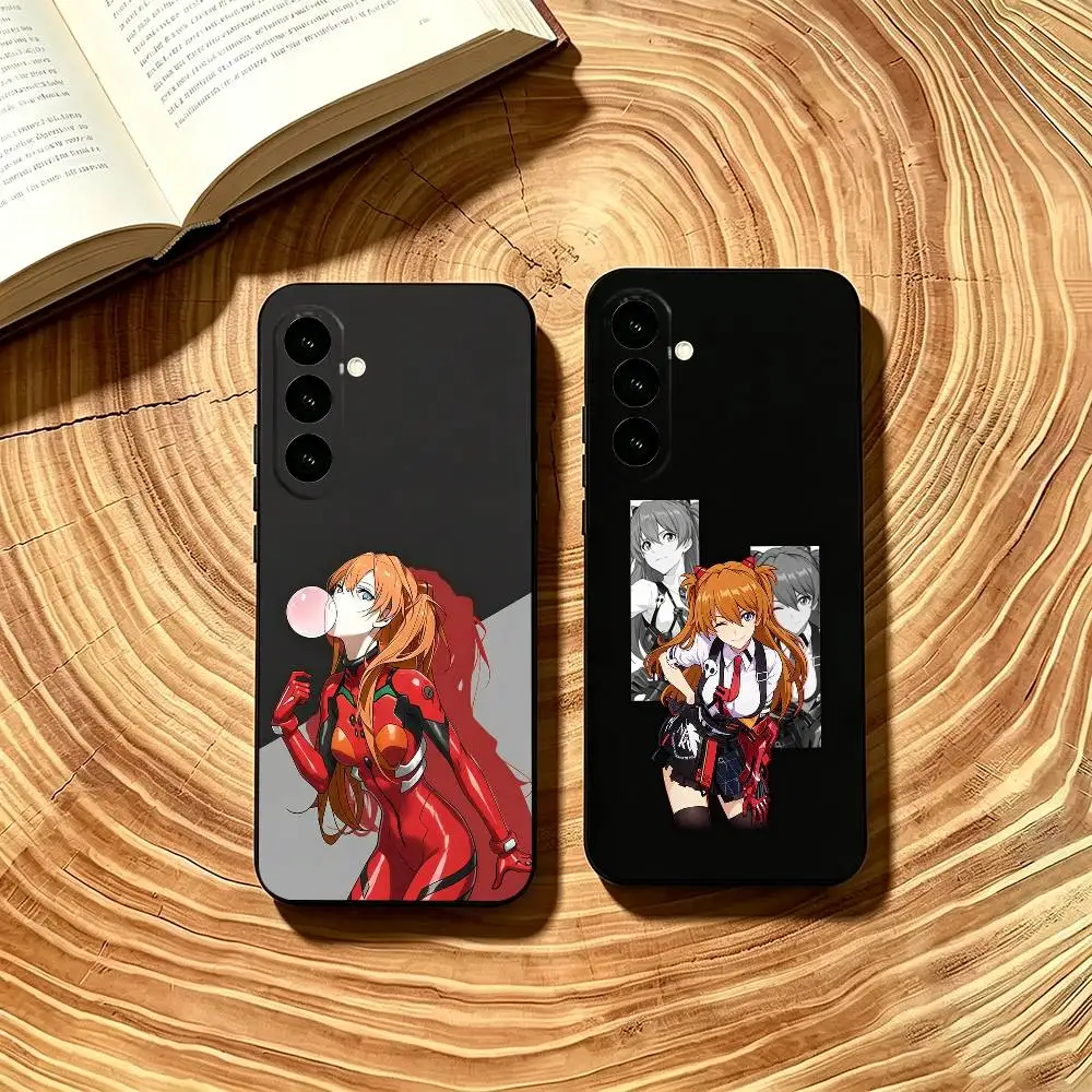 E-EVA S-Shikinami Asuka Phone Case Soft black For Samsung Galaxy A73,A72,A71,A70,A53,A52,A51