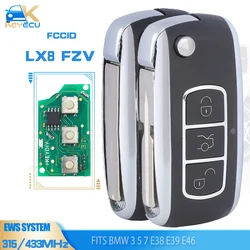 KEYECU LX8 FZV Bentley styl EWS zdalny klucz składany Fob 3 przycisk dla BMW 3 5 7 E38 E39 E46 315/433MHZ ID44 HU92/HU58 ostrze