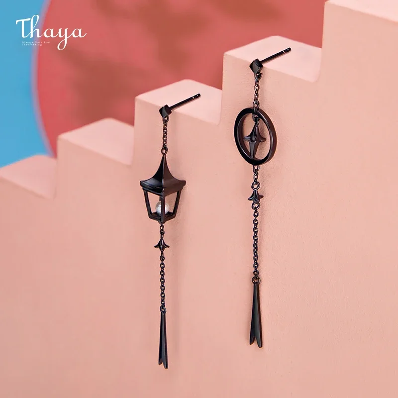 Thaya 100% S925 Sterling Silver Women Drop Earring Vintage Pendant Earrings Pearl Lantern Fashion Earrings Female Fine Jewelry