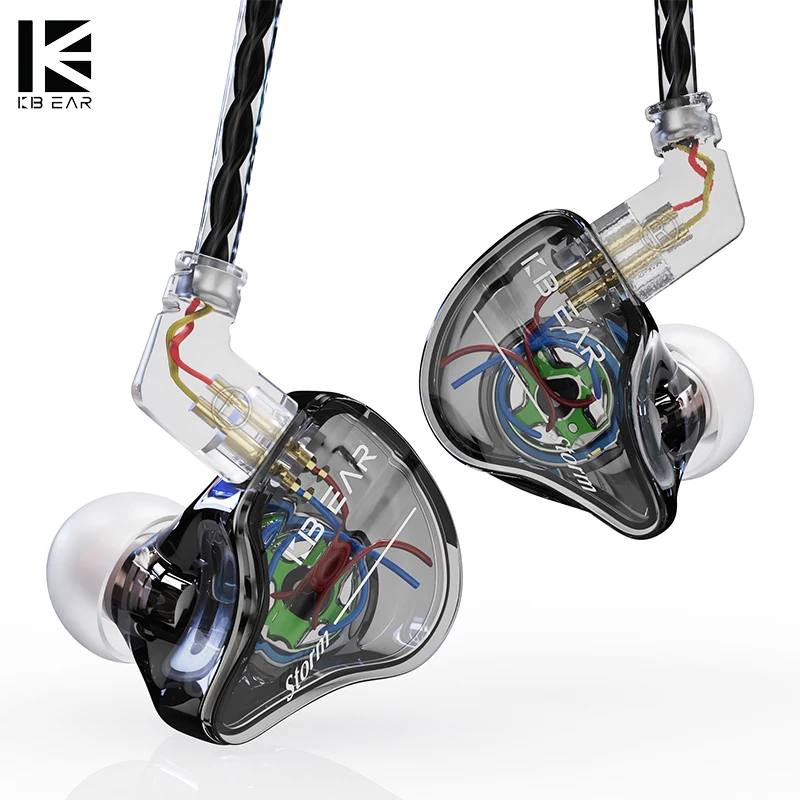 KBEAR Storm HiFi Headphone Single Dynamic Driver In-ear Monitor 2Pin Wired Earphone Jazz Sport Music Headset  Fashion Earbud KS1