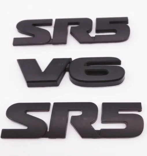 

3pcs Metal Matte Black SR5 V6 4X4 Emblems Car Trunk Fender Badge Decal Stickers