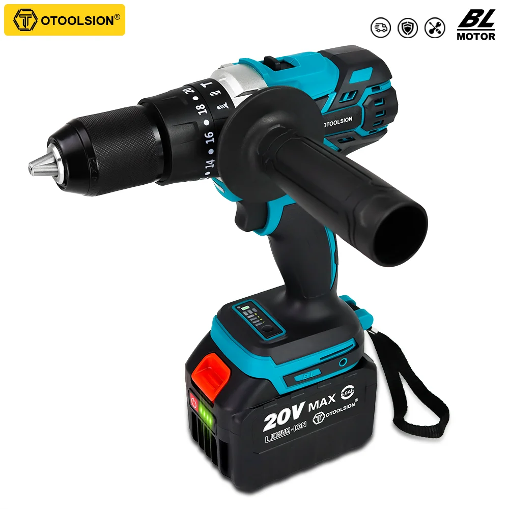 Brushless Electric Drill Cordless Screwdriver 13MM Brushless Impact Drill Electric Screwdriver Power Tools Torque Screwdriver