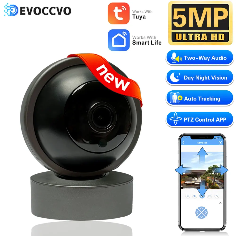 

Tuya Smart WiFi 5MP IP Camera 1080P Security Automatic Tracking Motion Detecting Voice Intercom Indoor Baby Monitor Camera