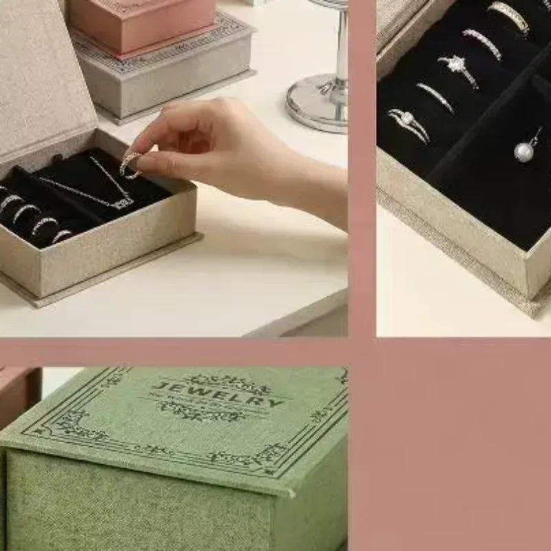 

Soft Foam Lined Magnetic Book Style Jewelry Box for Ring Earring Bracelet Secure Safe Storage Travel Display