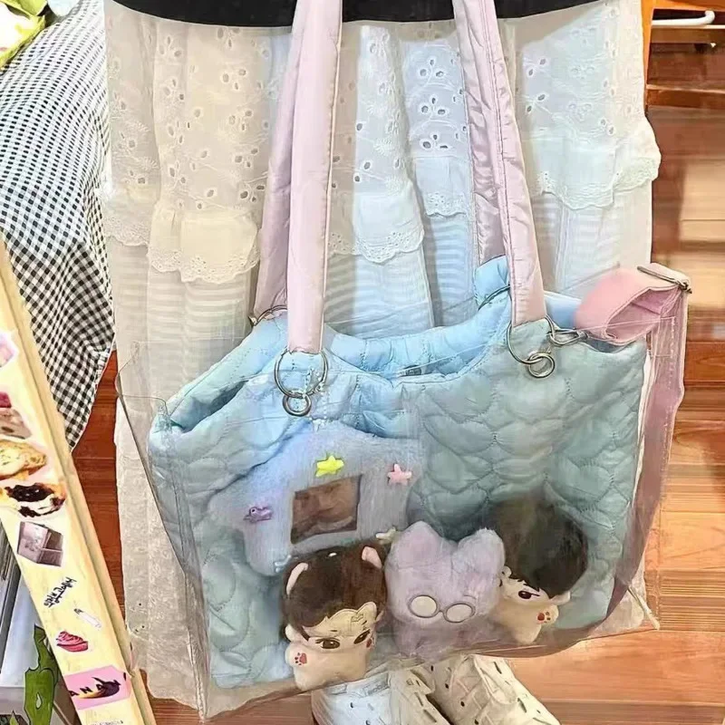 Love Tote Bag Women Korean Edition Ins Canvas Bag Love Shoulder Tote Bag Versatile Diagonal  Large Capacity Cross Bag Itabag New