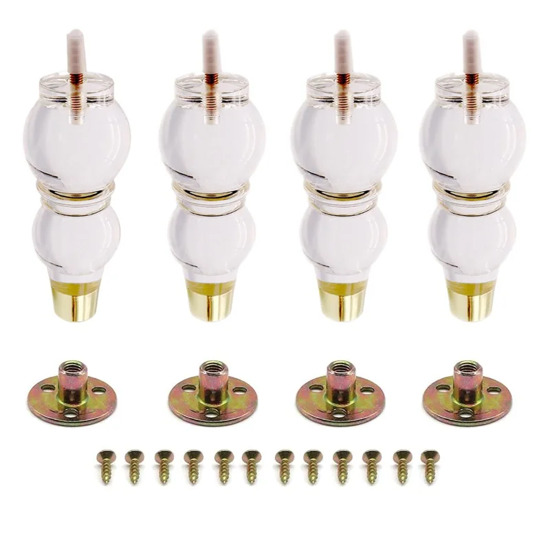 Acrlic Transparency Crystal Color Gourd Shape Art Sofa Leg 65*150mm 4 pezzi