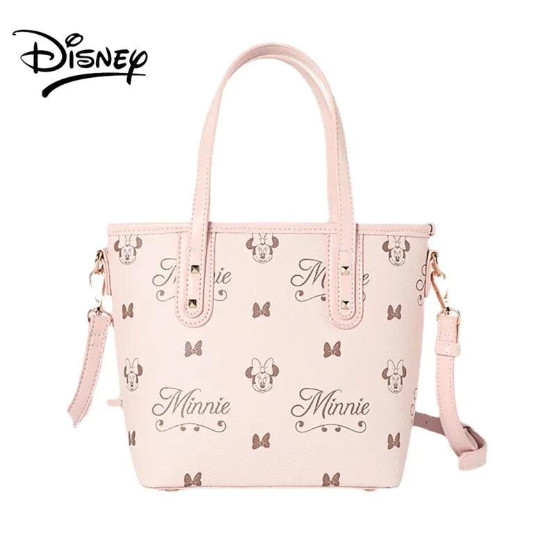 Disney Cute Shoulder Bag for Women Girls Minnie Mouse Handbags Luxury Designer Bag Ladies Fashion Durable Large Capacity