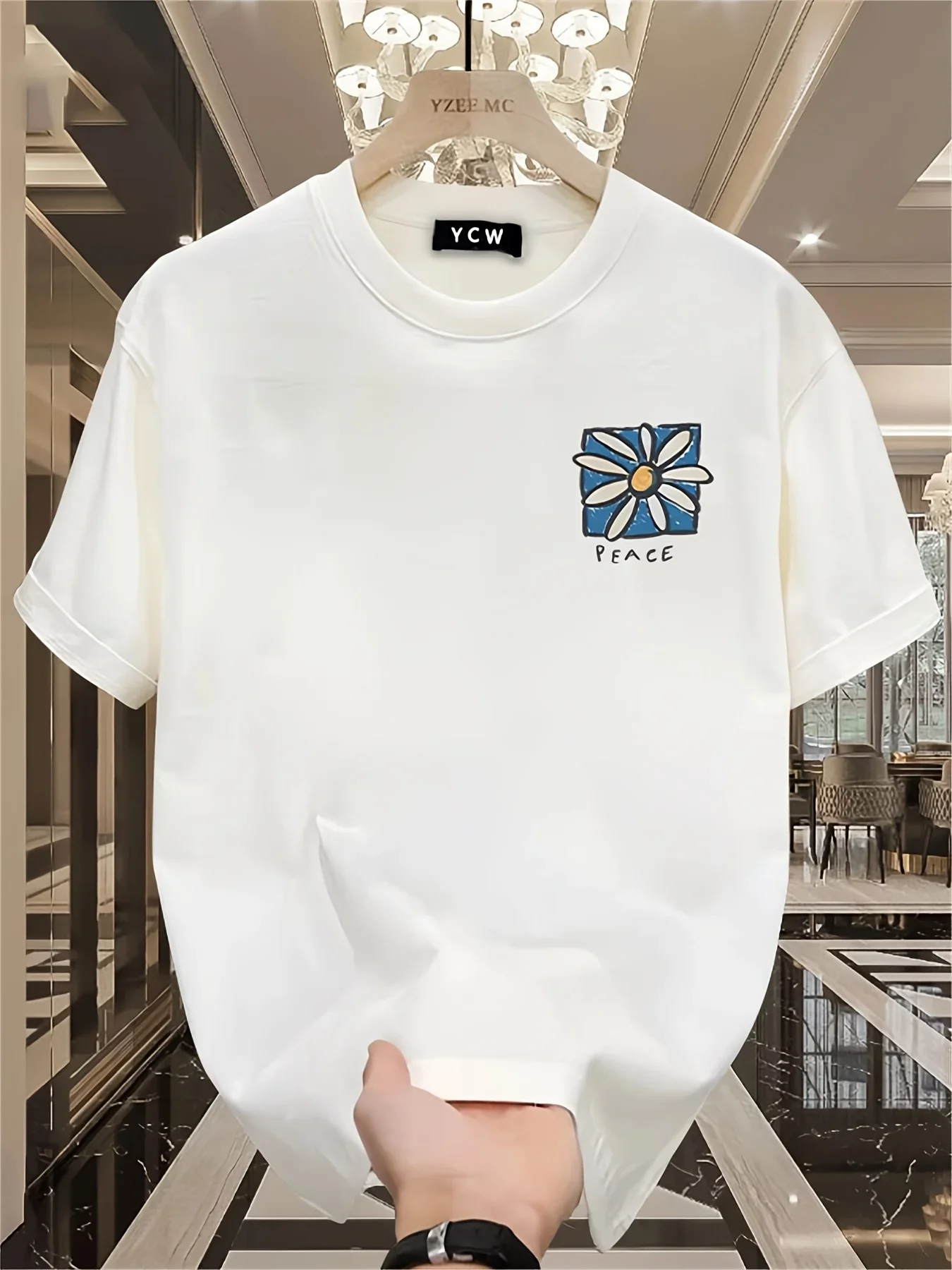 Camiseta Masculina De Algodão Puro De Manga Curta — Estilo Streetwear Japonês E Coreano, Lavável Na Máquina, Cheia De Charme