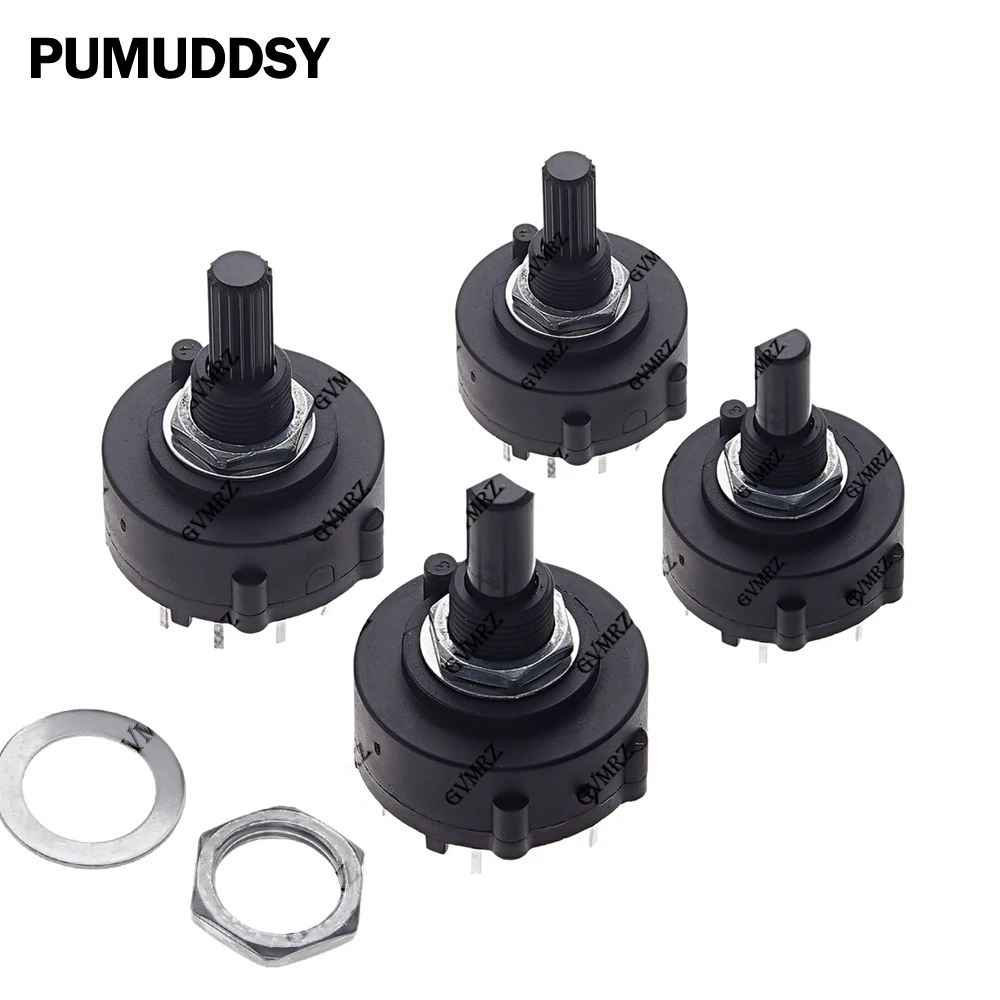 1PCS 1 2 3 4 Pole Position 12/6/4/3 Selectable PCB Plug-in Board Adjustable Switch RS26 Band Gear Rotary Switch 12/6/4/3