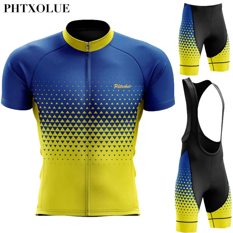 Phtxolue Pro Cycling Set Men Women Cycling Jersey Sets Anti-UV Breathable Bike Mtb Mountain Bicycle Wear Cycling Clothing Kit