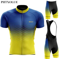 Phtxolue Pro Cycling Set Men Women Cycling Jersey Sets Anti-UV Breathable Bike Mtb Mountain Bicycle Wear Cycling Clothing Kit