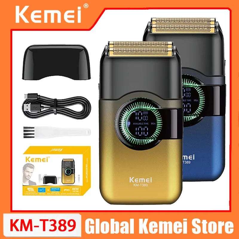 

Kemei T389 Fashion Color Electric Shaver Hair Clipper Men's Shaver Beard Trimmer Professional Rechargeable Reciprocating Shaver