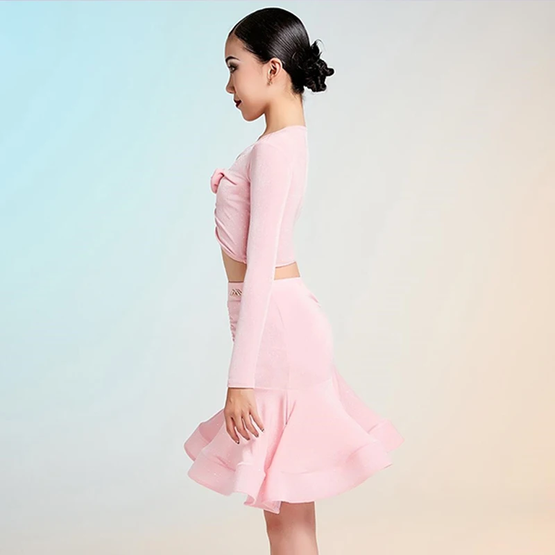 ラテンダンストレーニング服女の子のタンゴダンスステージパフォーマンス着用練習ダンス服ウエディングワルツcostum VBH949