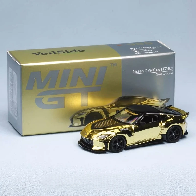 

MINIGT 1:64 Z VeilSide FFZ400 Gold Chrome Alloy Vehicle Collectible Car Model