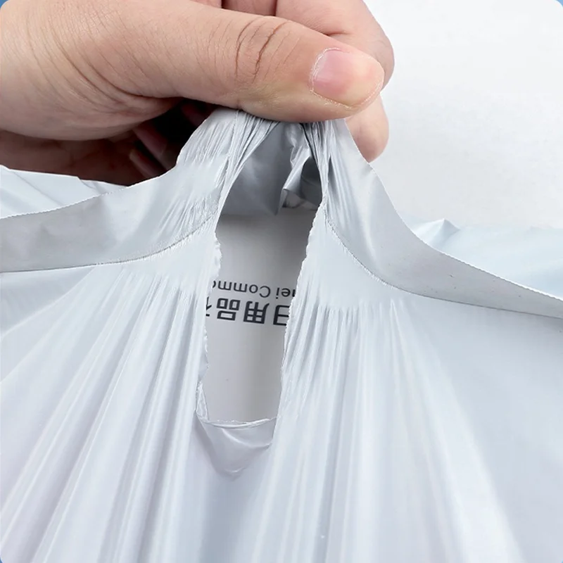 Sacs d'enveloppe d'expédition en plastique, sacs de rangement, sacs d'expédition de documents blancs, sac de courrier à joint auto-adhésif, enveloppe express, 50 pièces