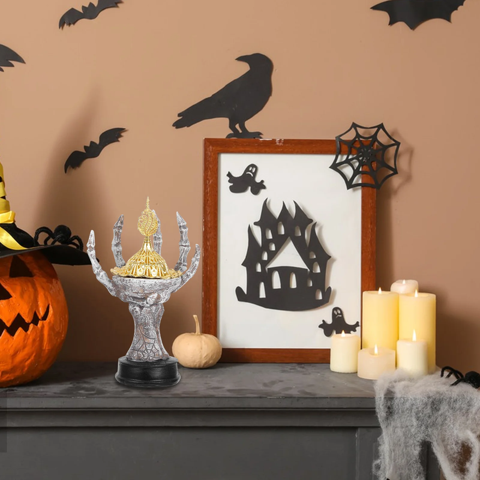 

Ghost Claw Incense Burner Decoration Bedroom Scary Halloween Aromatherapy Office Ornaments Resin Censer Coil