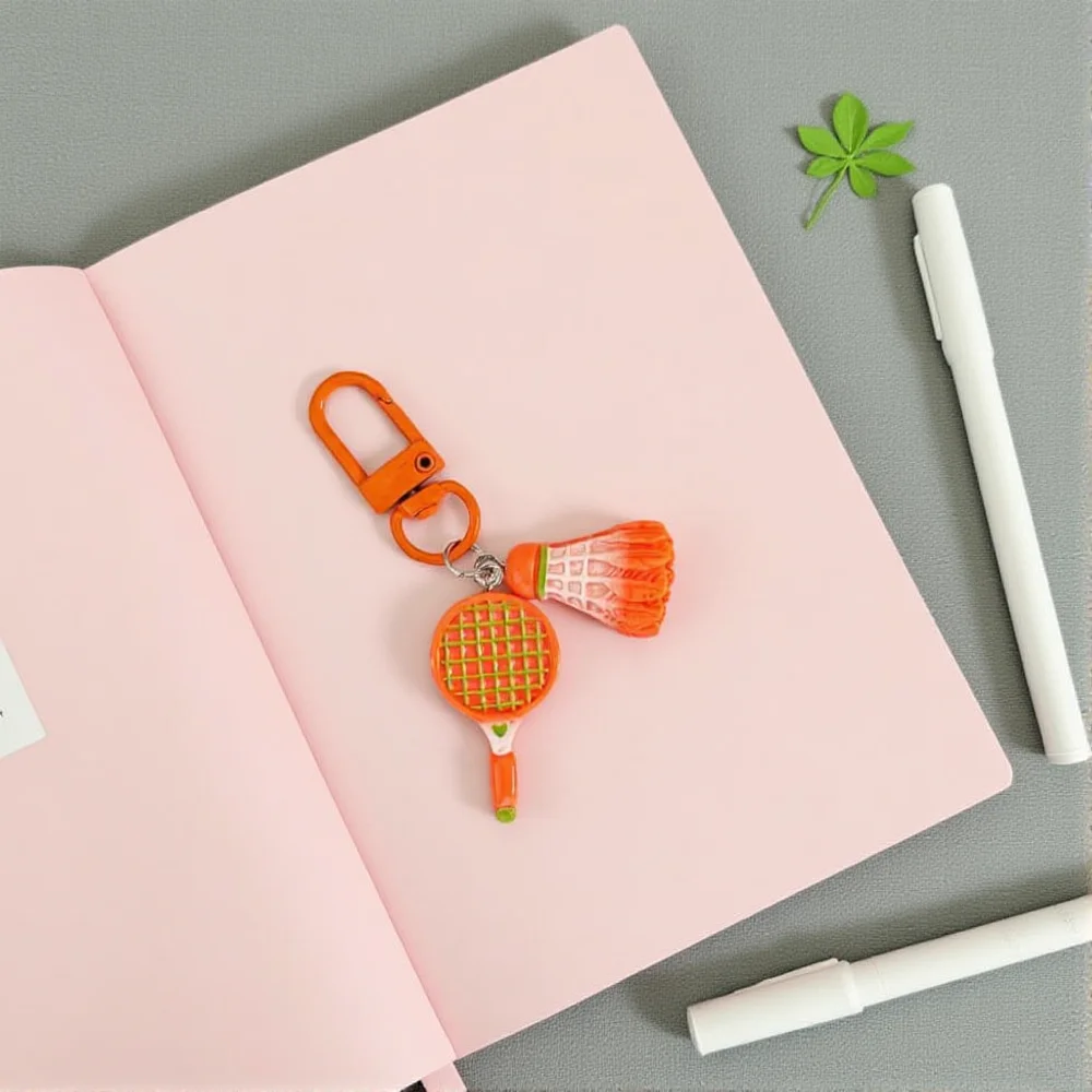 Multi-color Badminton Car Keychain Creative Colorful Simulation Badminton Auto Keyring Souvenir Gift Fashion Bag Hanging Pendant