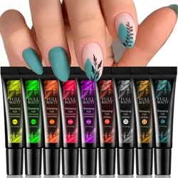 Barniz de estampado de Gel para uñas, barniz de colores fluorescentes, laca híbrida, suministros de manicura, 5/6 piezas